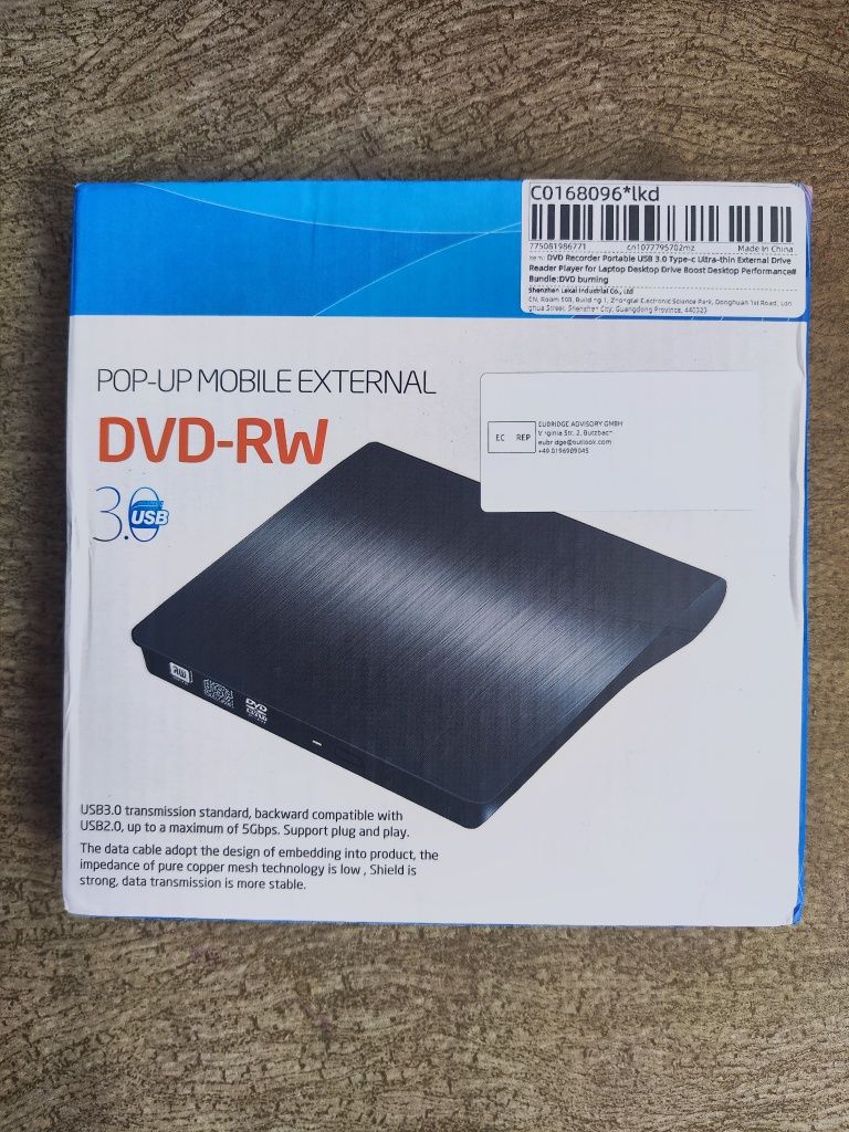 Внешний записывающий DVD / CD RW привод USB 3.0