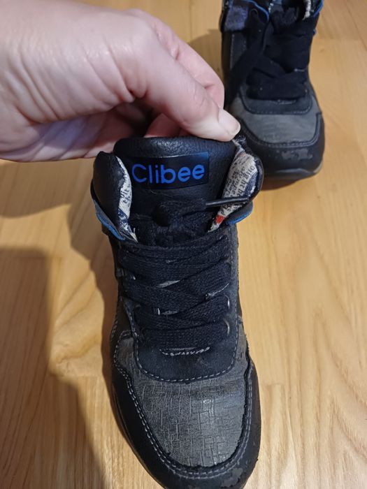 Тёплые ботинки на молнии шнурки 19-19,5 см стелька 31 размерClibee