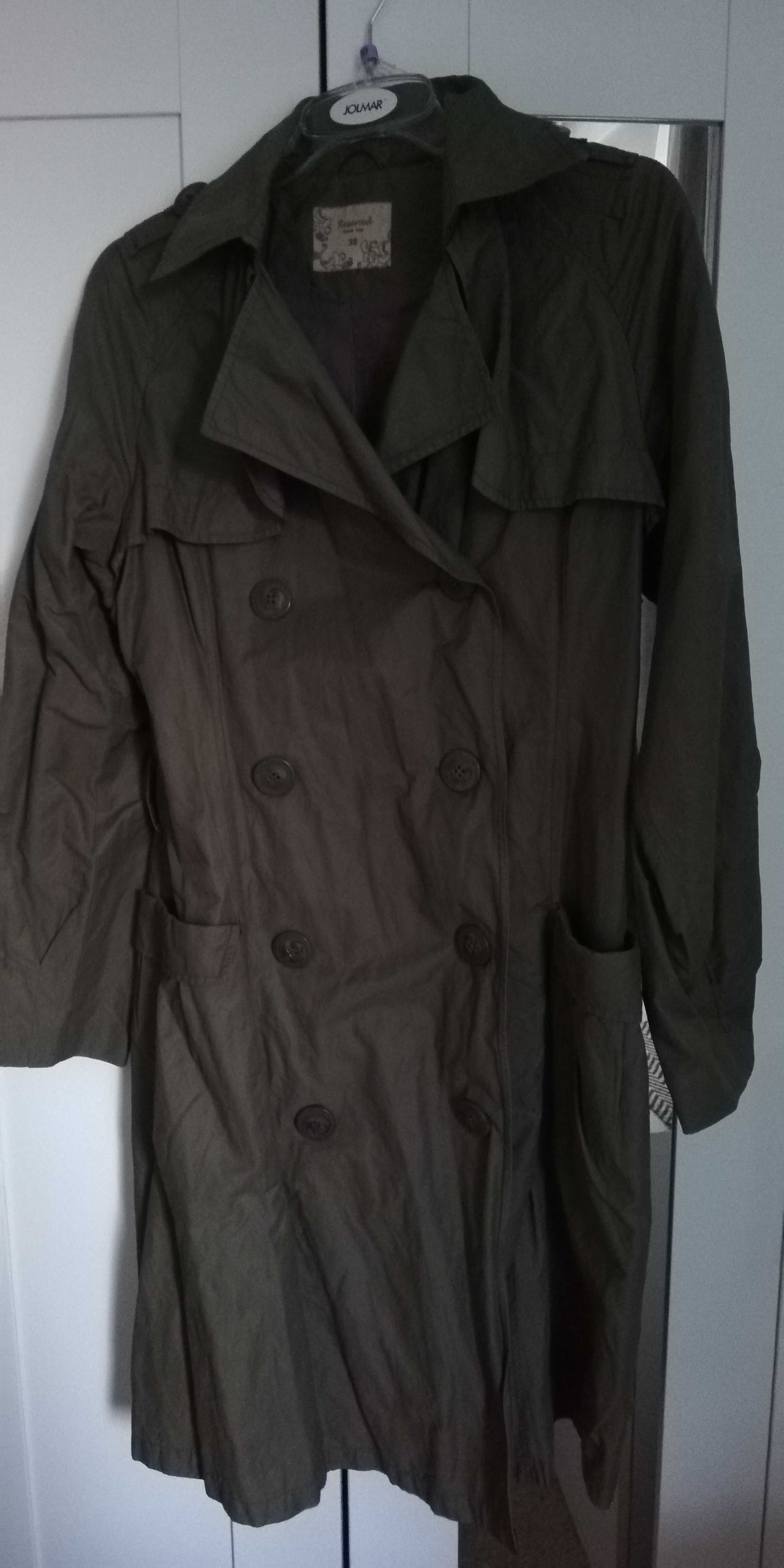 Płaszcz damski Reserved rozm 38 M prochowiec khaki oliwka.