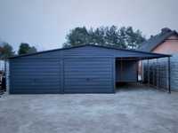 Garaż blaszany ogrodowy 9x5m grafit garaz (3x6 4x5 7x5 8x8 9x8 10x5)