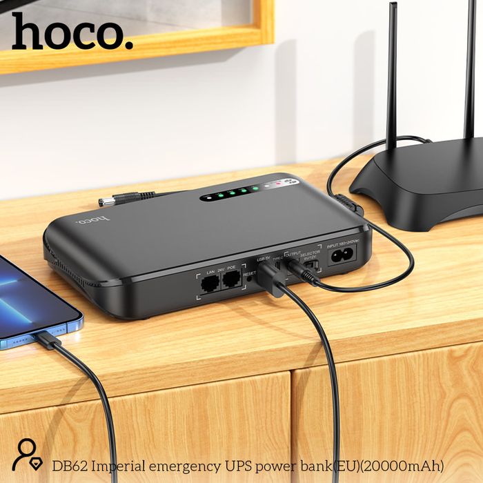 Павербанк для роутера/оптоволокна з функцією UPS Hoco DB62 20000mAh