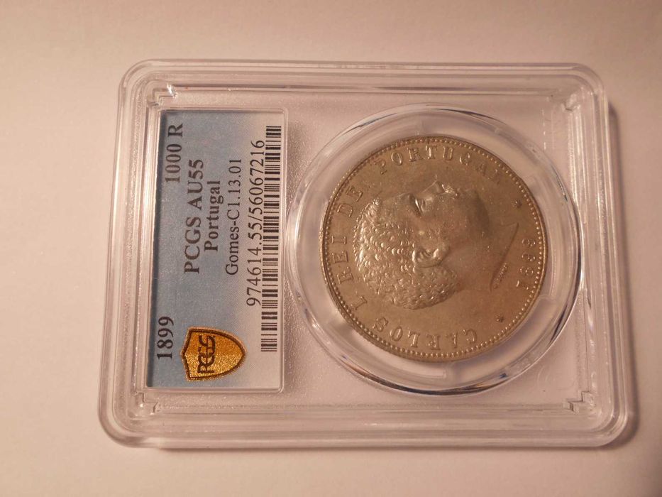 Moeda de Prata certificada. D. Carlos I - 1,000 Reis.