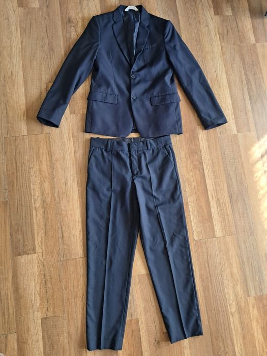 Garnitur chłopięcy granatowy 158 164 Hm marynarka wesele wiskoza