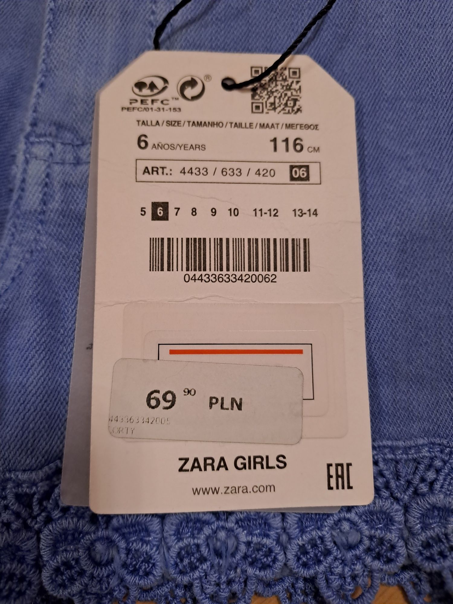 Spodenki/szorty ZARA GIRLS roz. 116