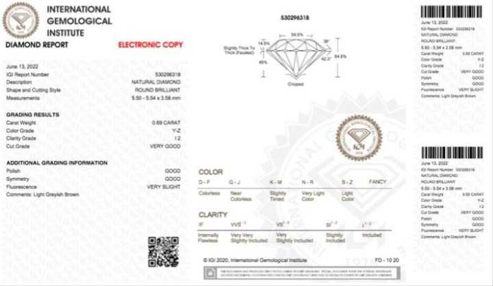 Diamante 0.69 ct - c/certificado