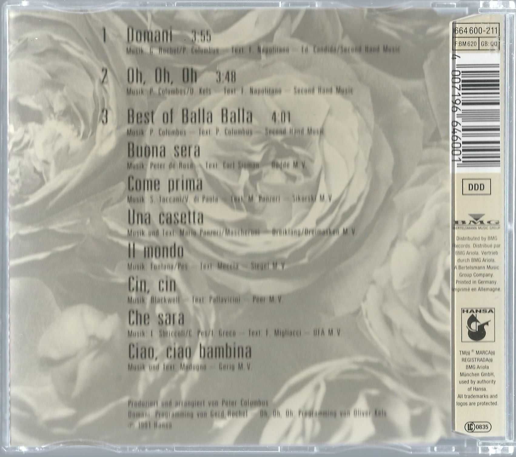 Maxi CD Francesco Napoli - Domani (1991) (Hansa)