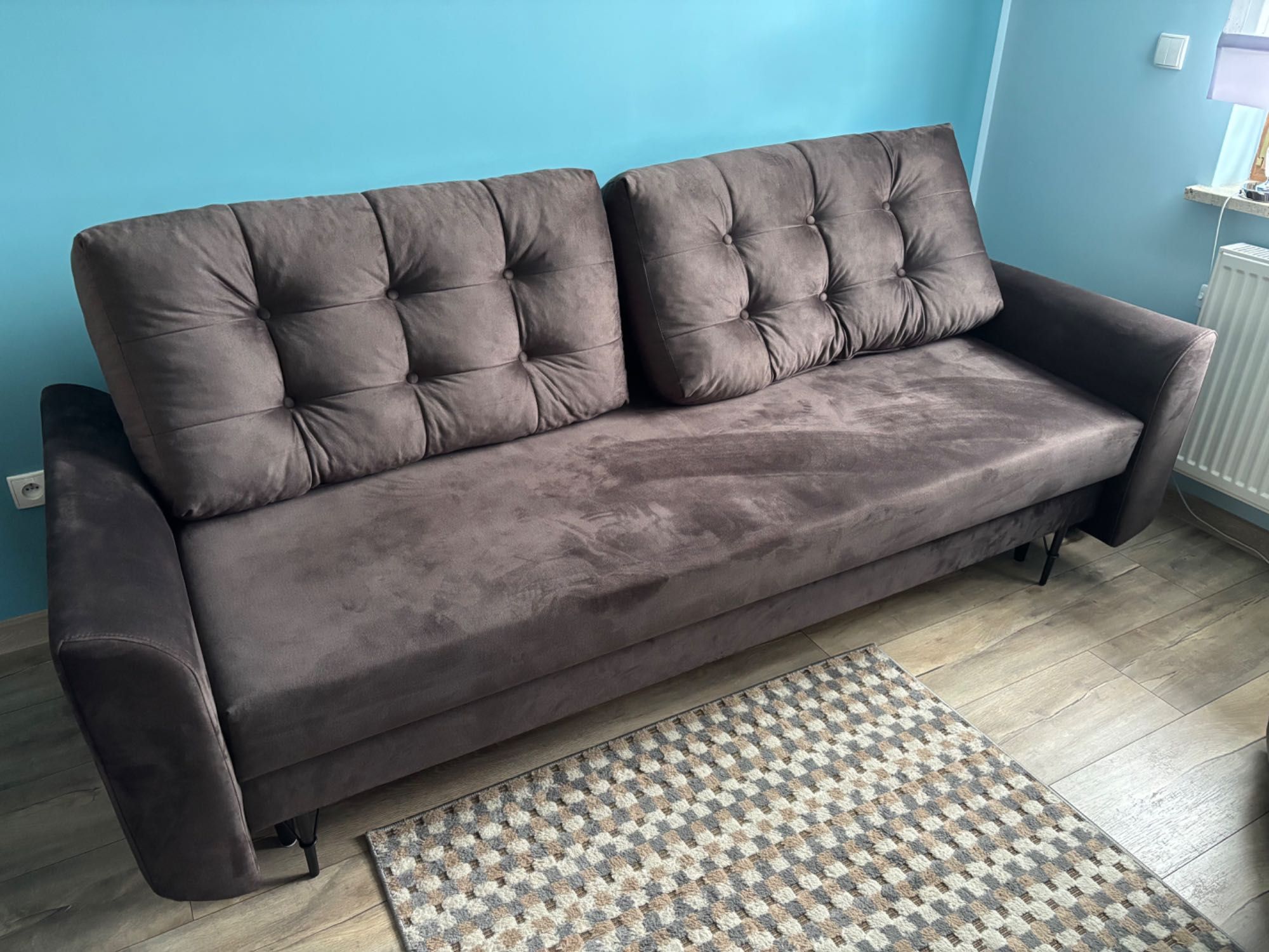 Kanapa, sofa, wersalka brązowa, rozkładana, jak nowa!