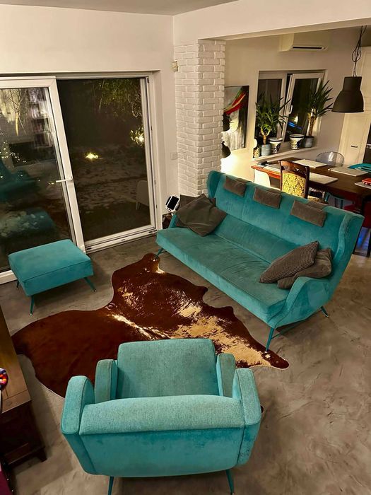 Zestaw Kanapa + fotel i pufa