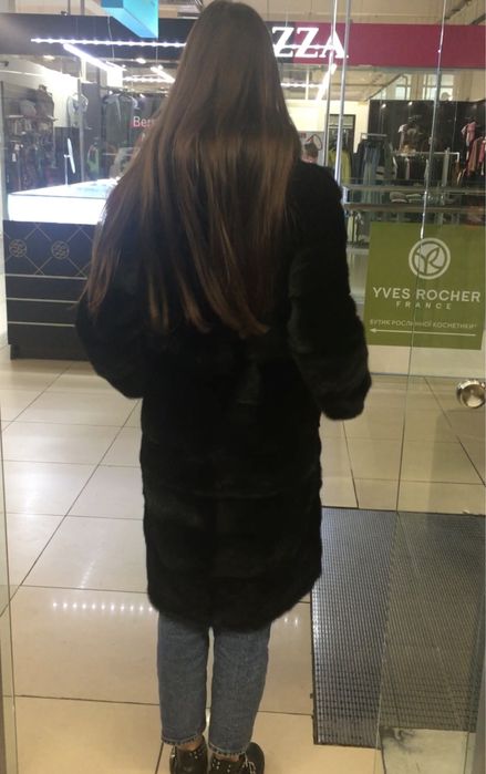 Шуба норкова 100см трансформер капюшон