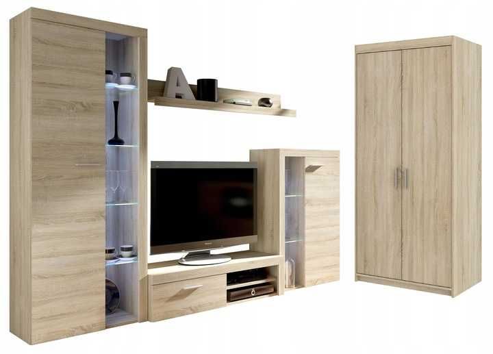 Zestaw mebli do salonu, pokoju meblościanka + szafa RICO