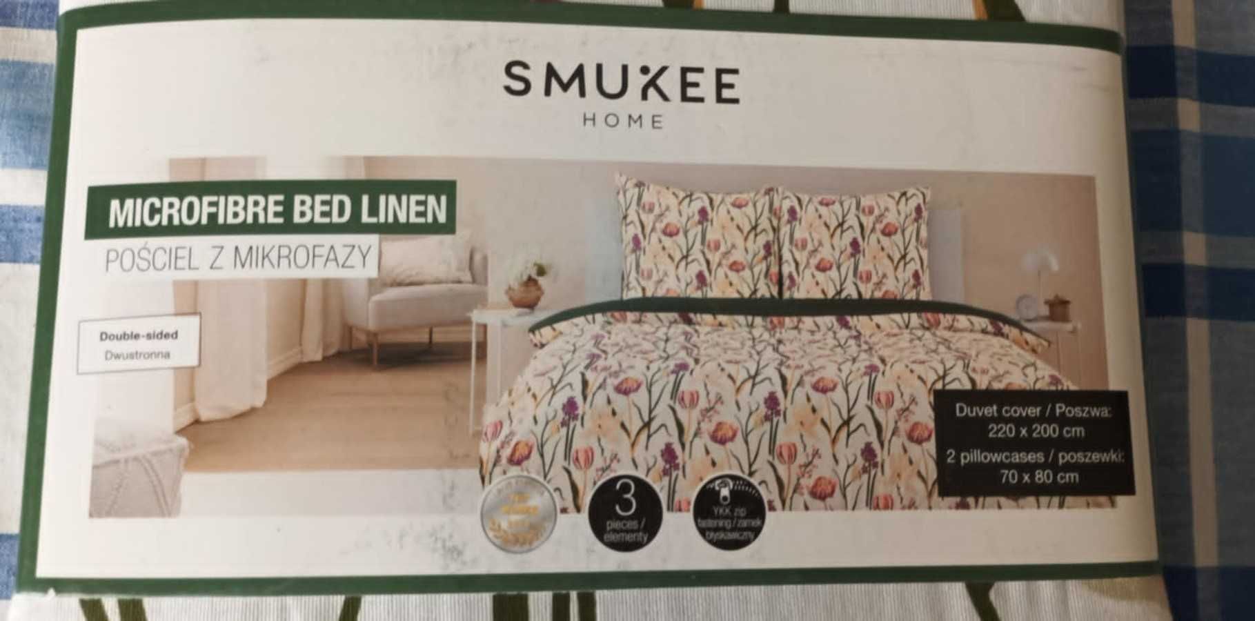 Komplet pościeli w kwiaty Smukee 200 x 220 mikrofibra