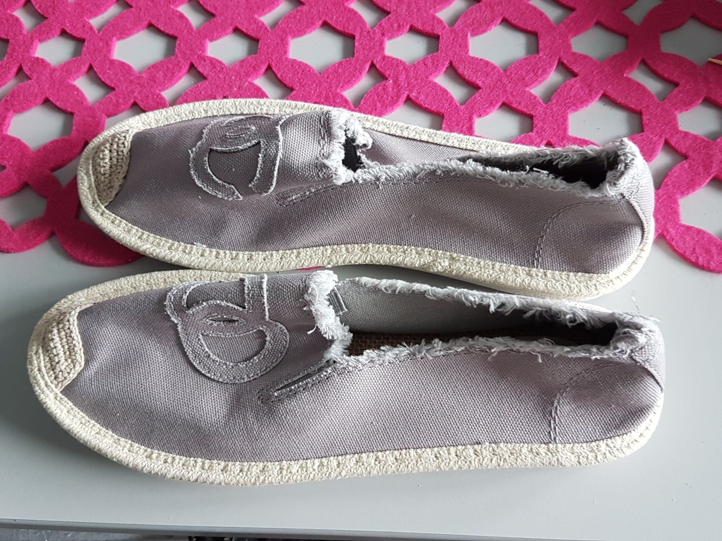 Buty nowe espadryle jasnoszare, r. 38