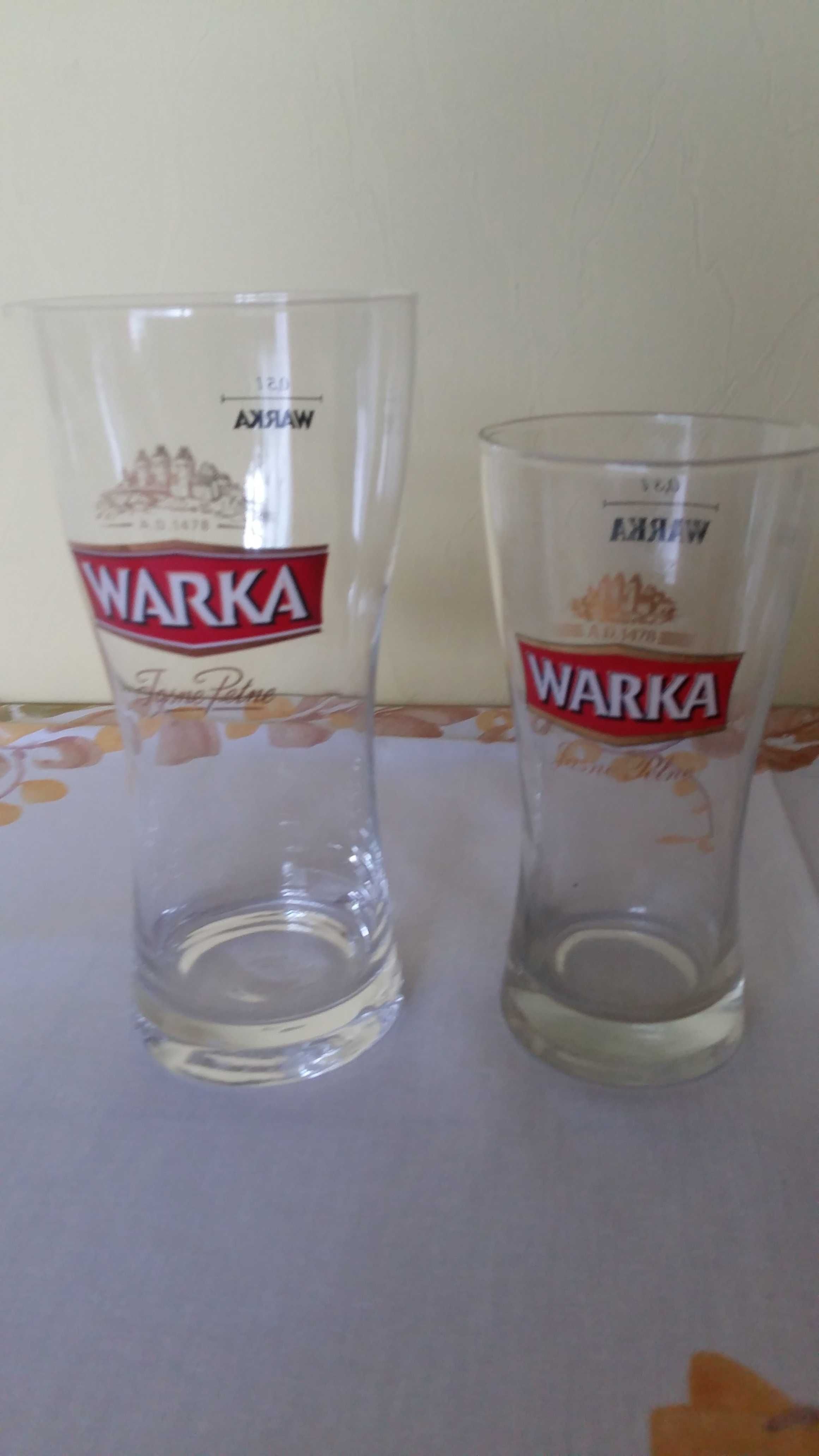 Dwie wysokie szklanki do piwa WARKA.Parka