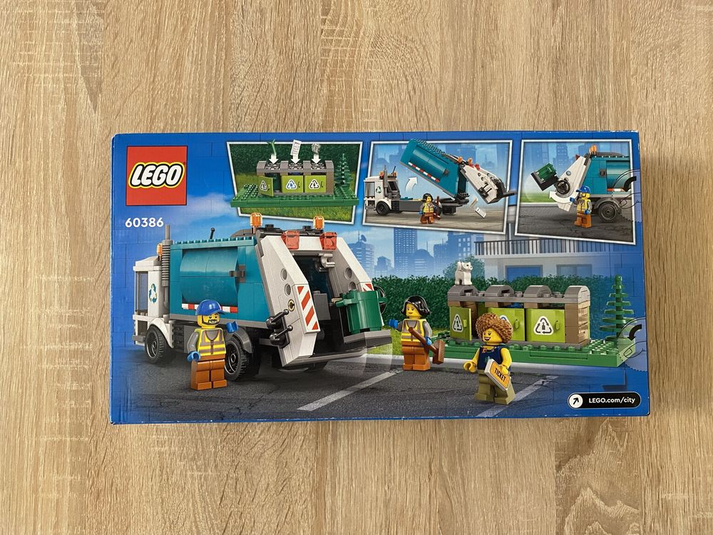 Nowe LEGO City 60386 Ciężarówka recyklingowa