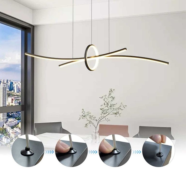 Nowoczesna lampa wisząca LED 36 W ściemniana czarna 100 cm