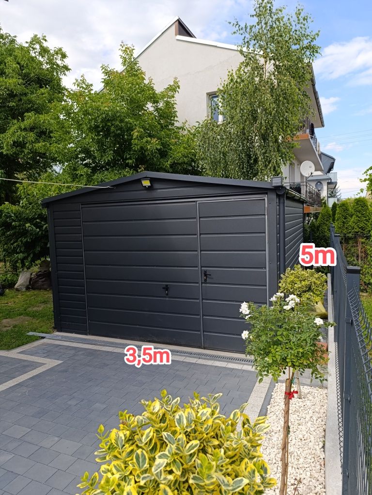 Garaż blaszany w kolorze 3,5x5