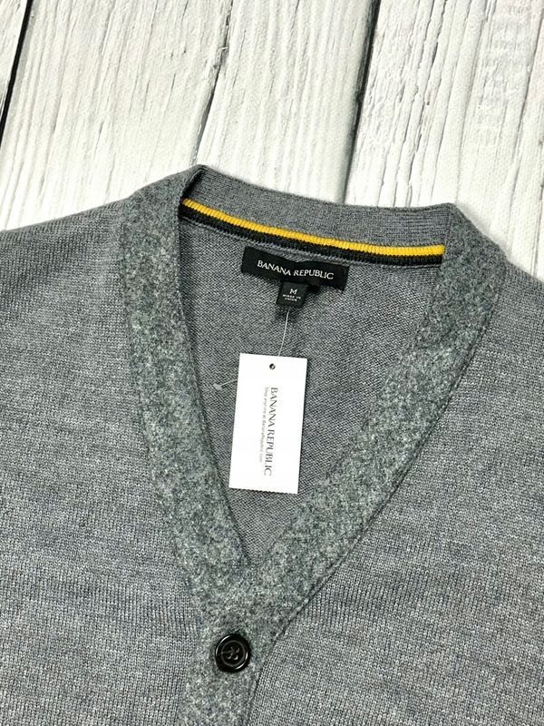 Banana Republic Wełniana Kamizelka Męska Merino Wool na Guziki r. M