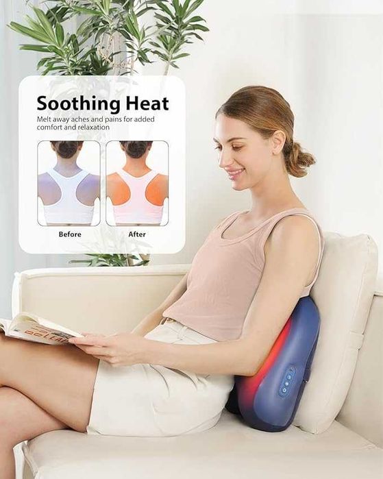 ALLJOY Masażer karku, z funkcją ogrzewania, bezprzewodowy  Shiatsu