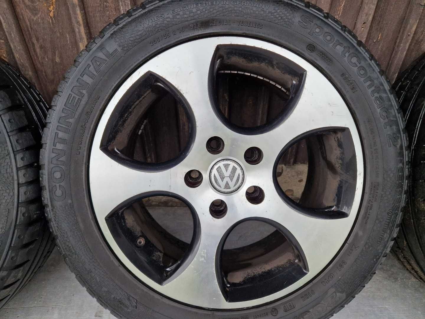 Koła Felgi 5x112 16x7j ET35 Continental 205/55/16 6mm Audi VW Skoda