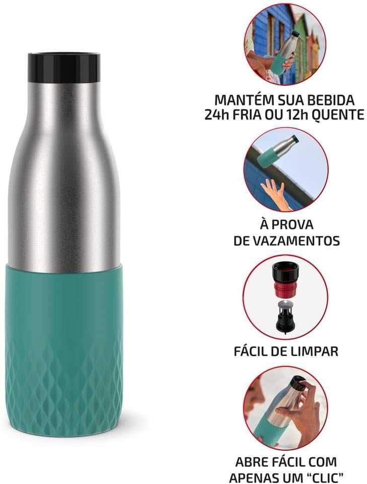 TEFAL, Termos na napoje Emsa Bludrop Sleeve 0,7 l zielona