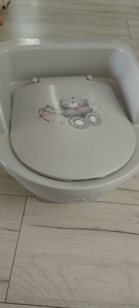 Nocnik fotelik toaleta mini sedes topek szary plastikowy unisex