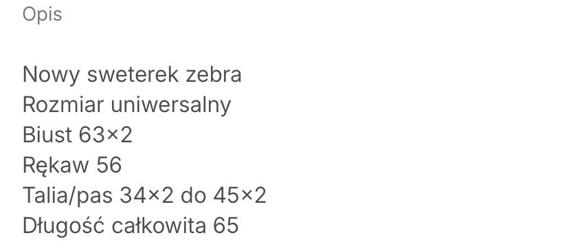 Sweter zebra rozmiar S