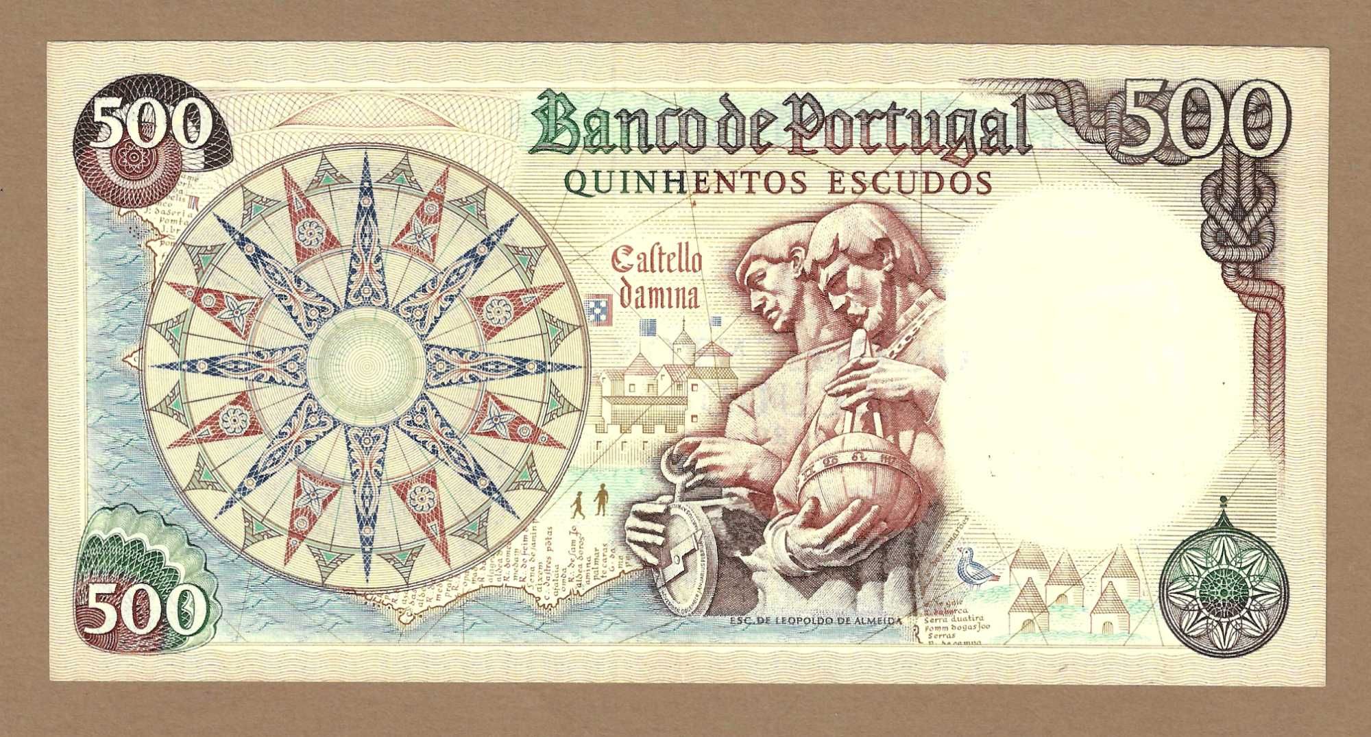 Nota notas de escudos 500$00 1966 D. João II