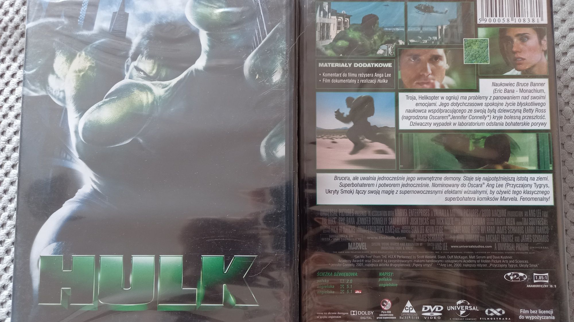 Hulk  nowa w folii, dvd .