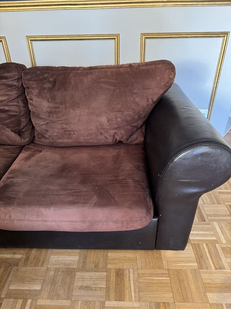 Sofa skorzana brazowa (2 szt.)