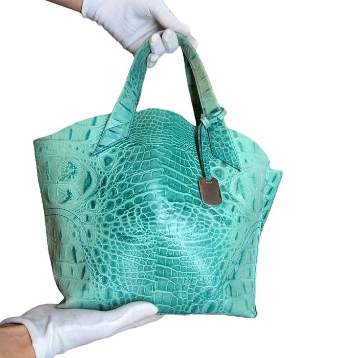 Женская кожаная сумка Furla crocodile bag оригинал