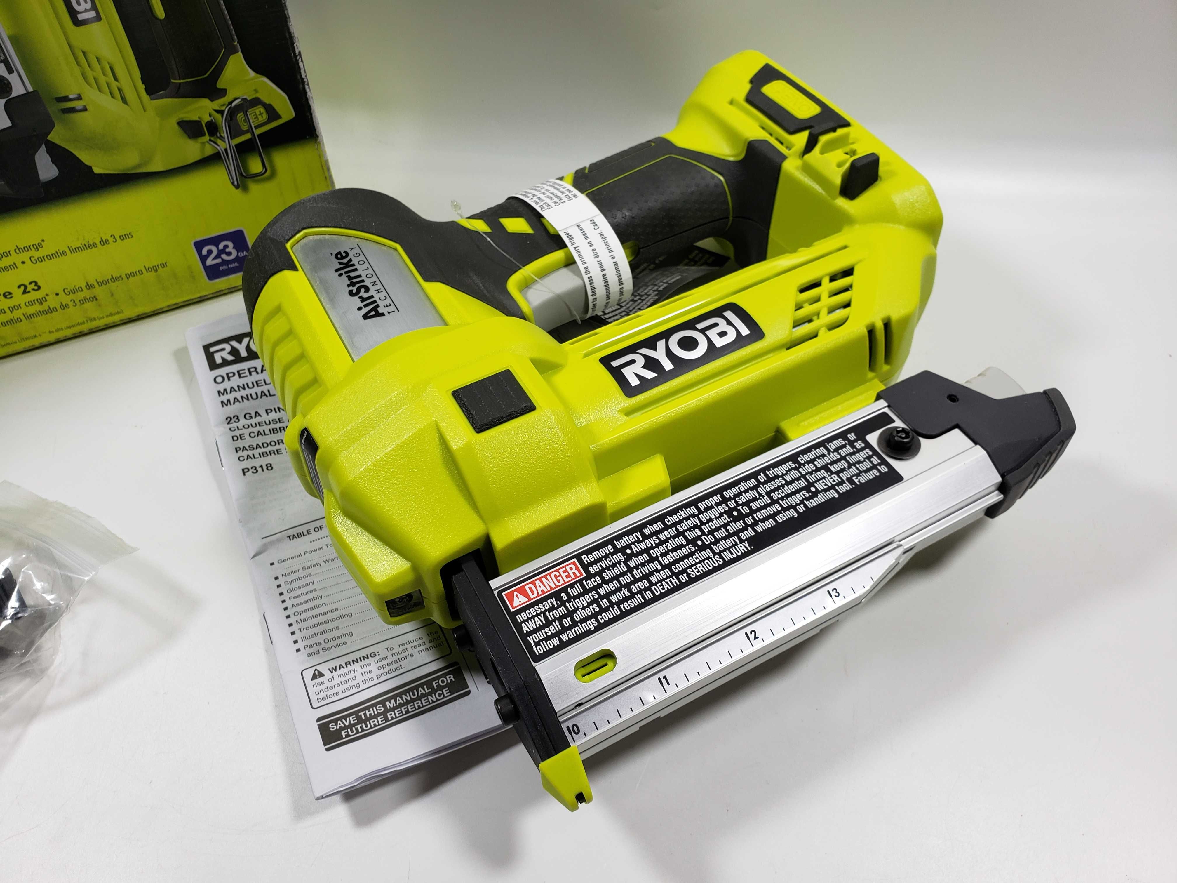 Ryobi P318 23Ga ONE+ 18V Акумуляторний нейлер мікрошпилька 0,6 мм