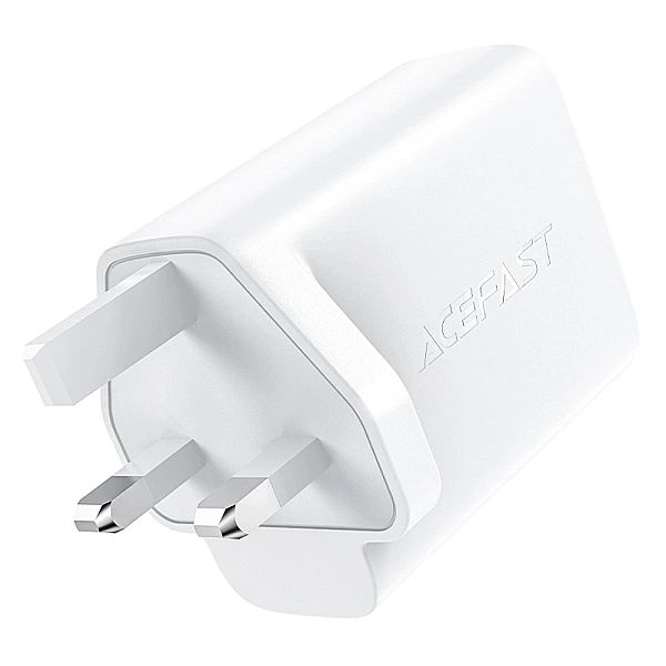 Acefast ładowarka sieciowa GaN (wtyczka UK) 2x USB Typ C 50W, Power De