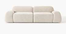 Nowoczesna sofa modułowa 3-os. Wolke Bouclé jasny beż 256x118x65cm