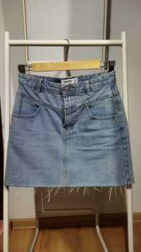 Jeansowa spódniczka mini PULL&BEAR S/36 jasny dżins