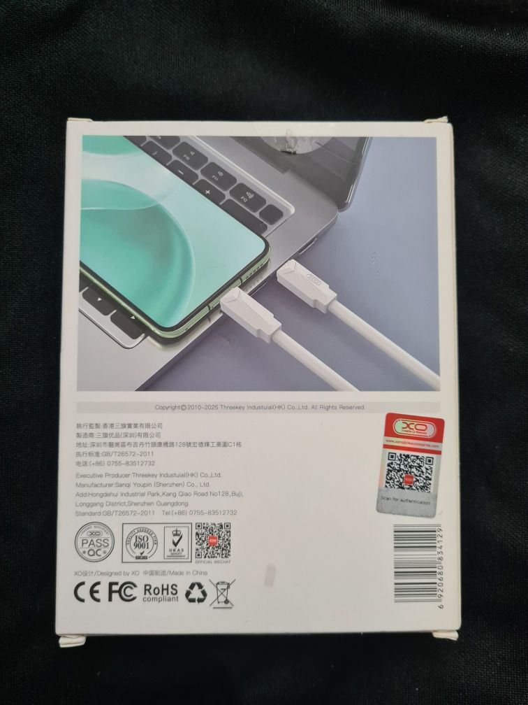 Kabel USB PD Typ c do c, gruby Macbook Laptop