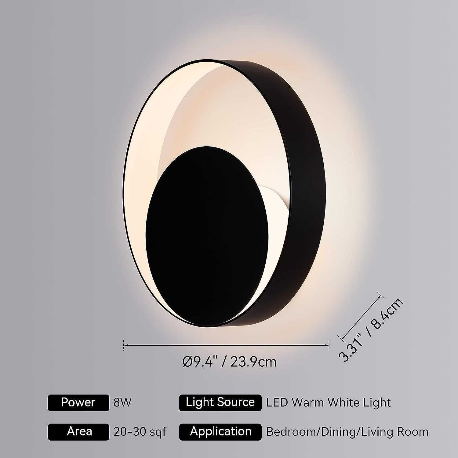 Kinkiet minimalistyczny 8W  LED Ciepłe Białe Światło , kształt słońca