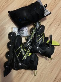 Rolki Męskie rozm.44,5 i Ochraniacze Rollerblade /oxelo -Raz użyte