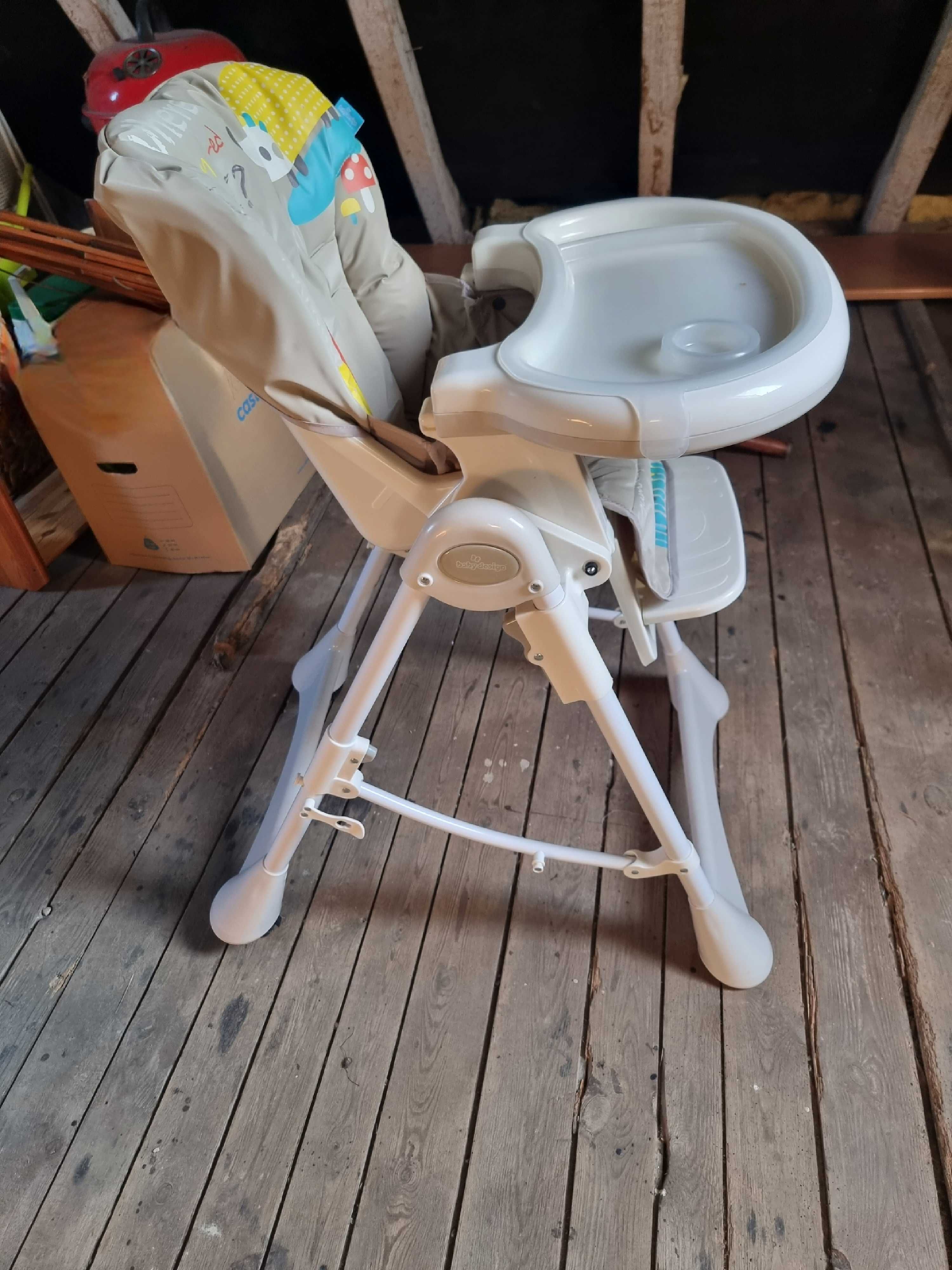 Krzesełko do karmienia Baby Design Pepe Stan BD Regulowane Składane
