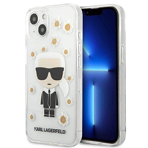 Etui Karl Lagerfeld Flower Ikonik Karl na iPhone 13 mini - przezroczys