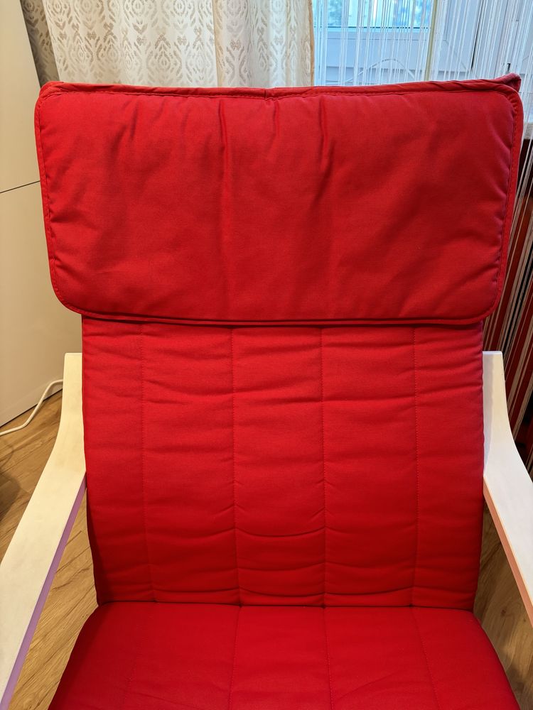 Fotel bujany i podnóżek Ikea Poang
