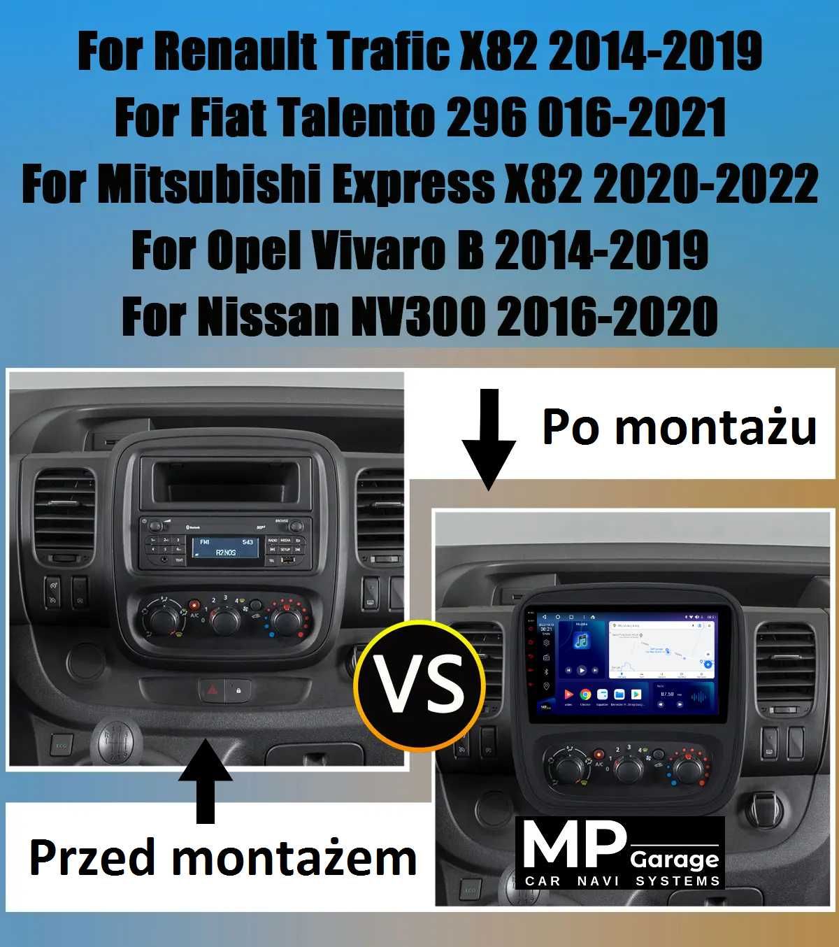 Opel Vivaro B / Renault Trafic Nawigacja Android CP Qled 4G LTE Montaż