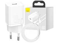 Ładowarka Sieciowa Baseus Super Si  Usb-C Kabel Do Iphone 20W White