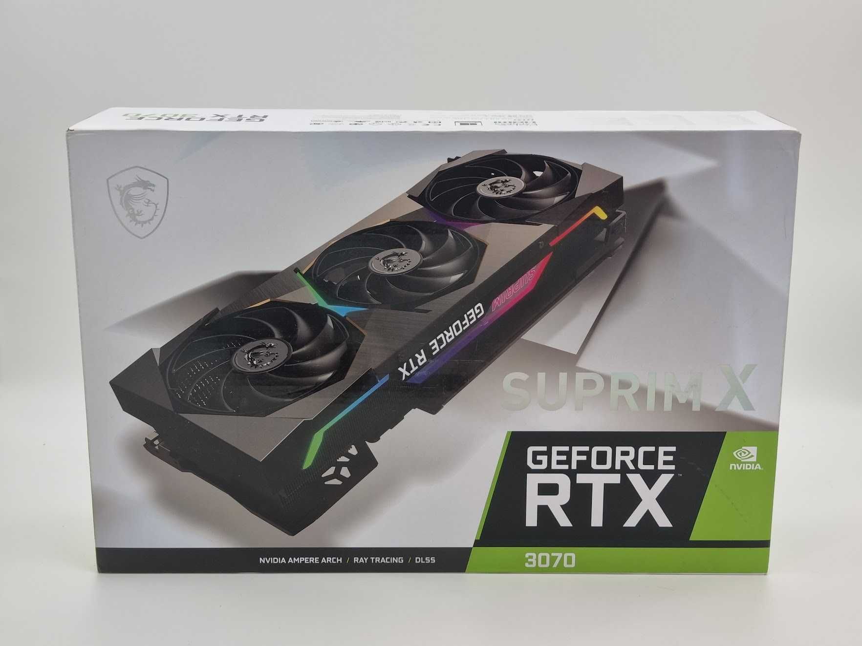 RTX 3070 MSI SUPRIM - jak nowa, akcesoria, pudełko, benchmark, unikat