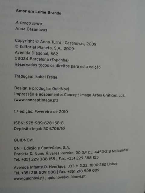 Amor Em Lume Brando de Anna Casanovas - 1ª Edição