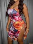 Sukienka Mini Sexy Obcisła Tie Dye Wiązana Na Szyi Casual Shein 3Xl 46