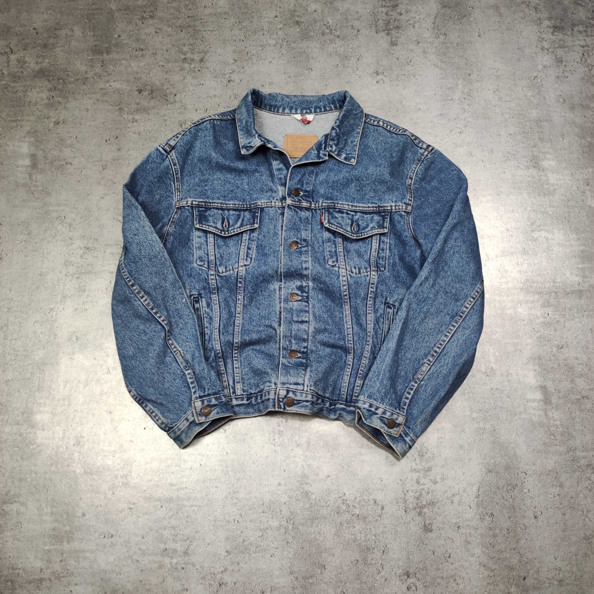 MĘSKA Katana Kurtka Jeansowa Retro Lata 90s Levis Jeans Granatowa Logo