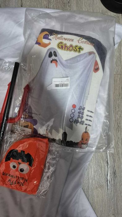 Przebranie duch z widłami i torebką na cukierki 110-130