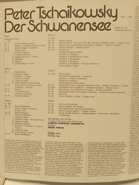 3 LP's com música de Tschaikowsky