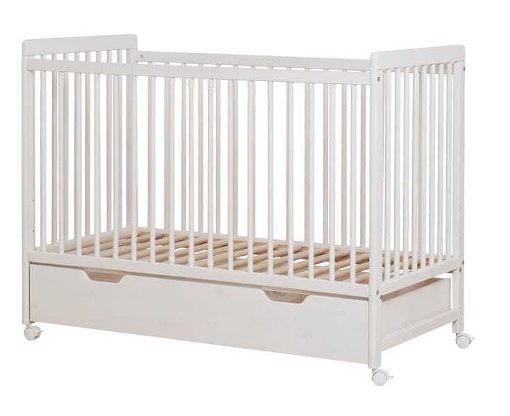 Łóżeczko niemowlęce 120x60 z szuflada i regulacja wysokosci i kółkami