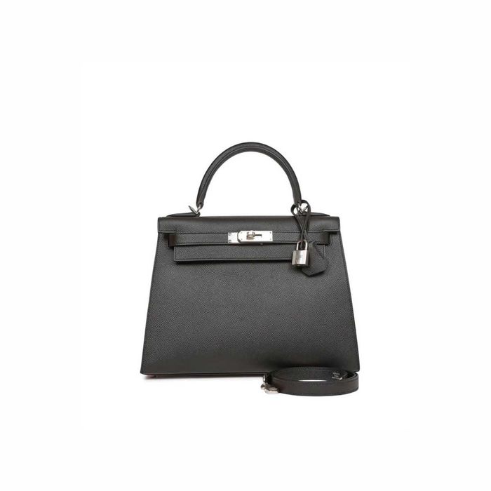 Сумка Kelly 28 Epsom Bag Black Palladium Hardware